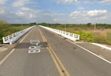 DNIT alerta para interdição total de ponte sobre o Rio Brígida no km 43,84 da BR-428 no município de Orocó, em Pernambuco