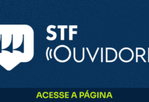 Página da Ouvidoria do STF Banner na cor azul com o texto