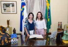 Governadora Raquel Lyra embarca para missão internacional e transmite cargo à sua vice, Priscila Krause